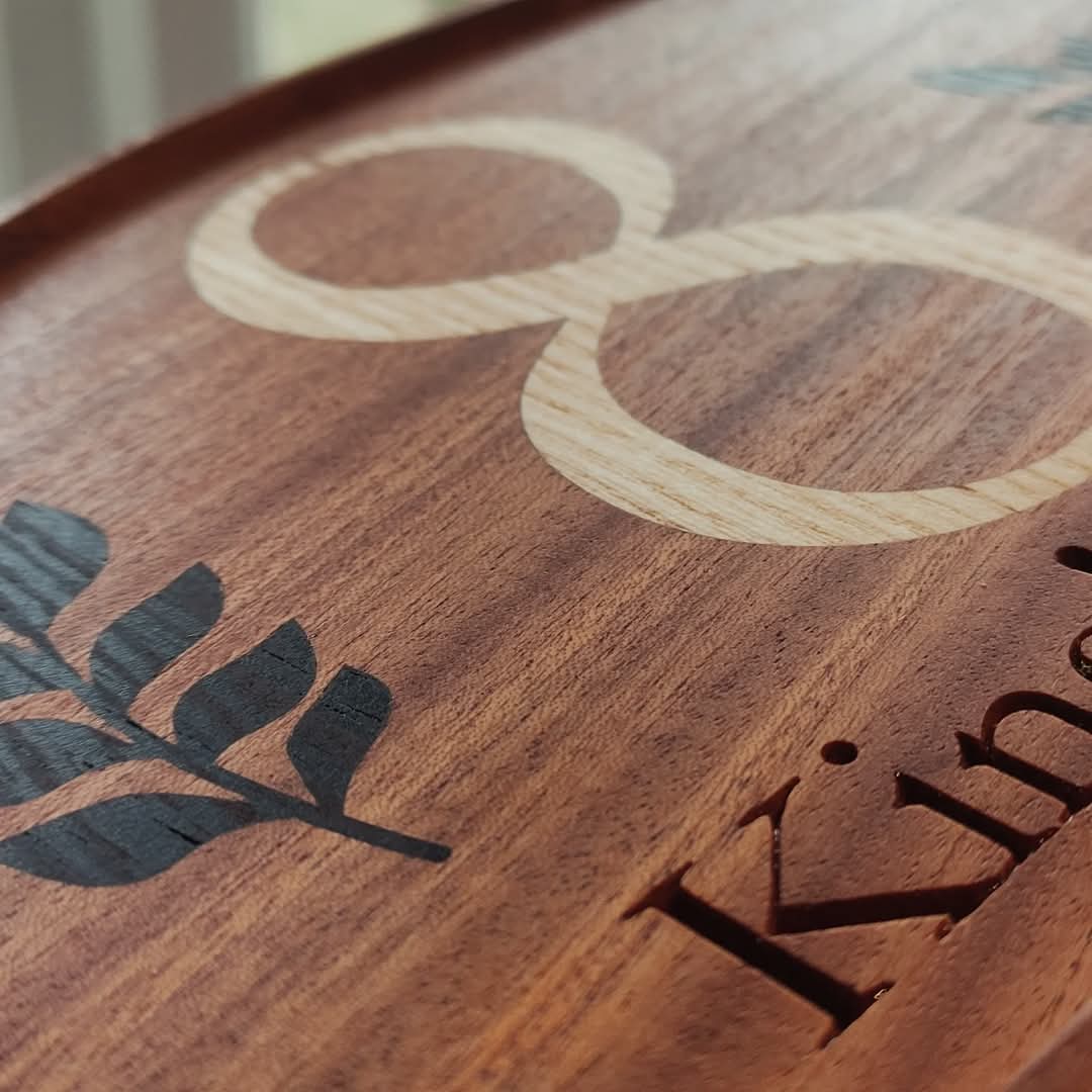 House sign with inlay