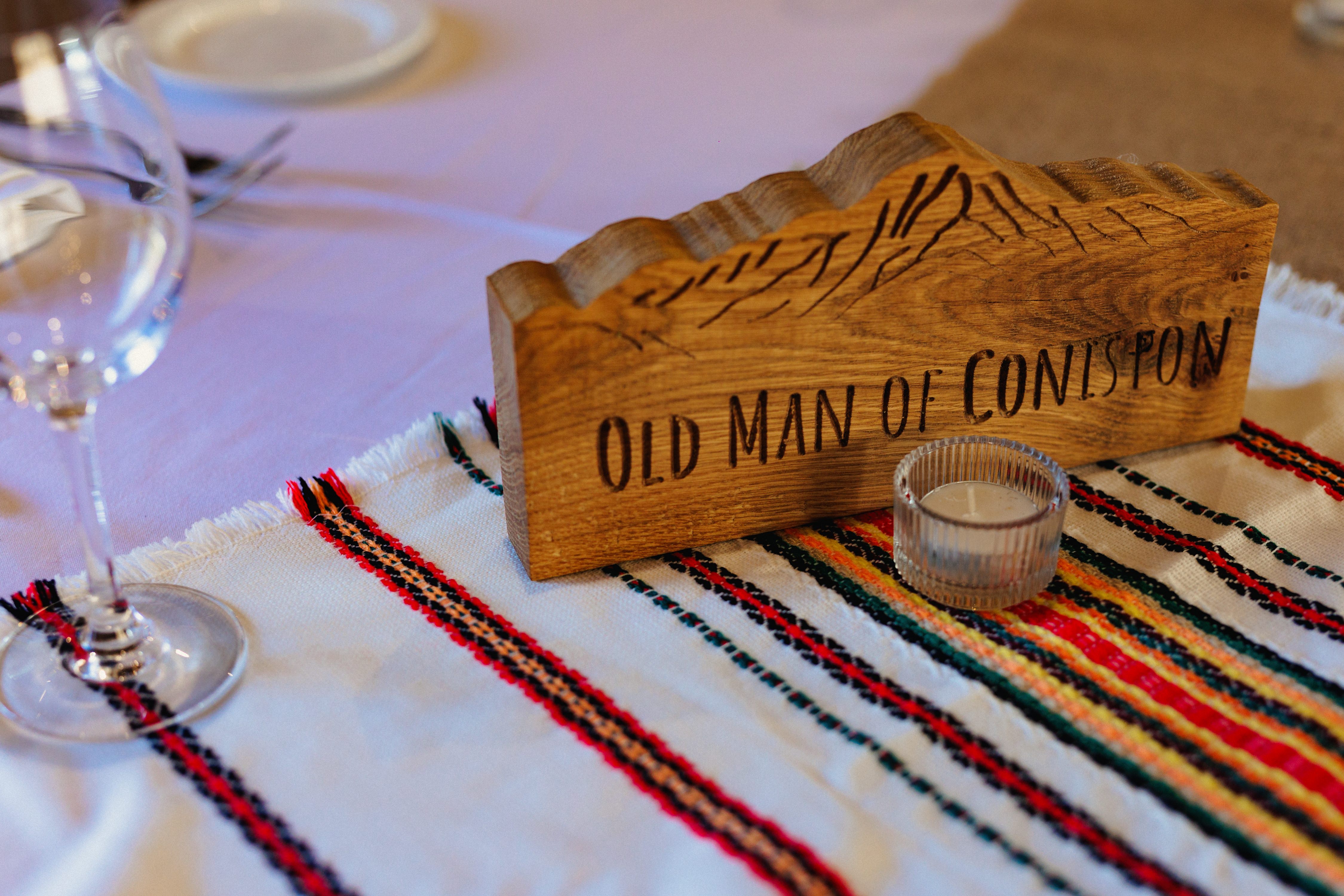 Wooden mountain centre piece